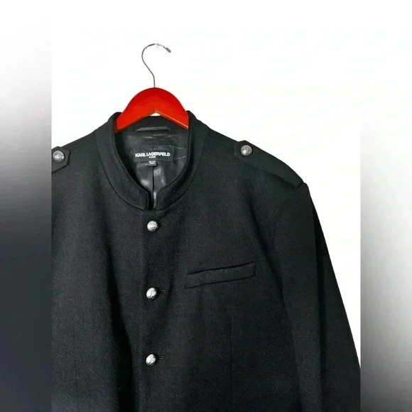 KARL LAGERFELD BLACK OFFICER’S COAT SIZE XXL - Picture 9 of 15